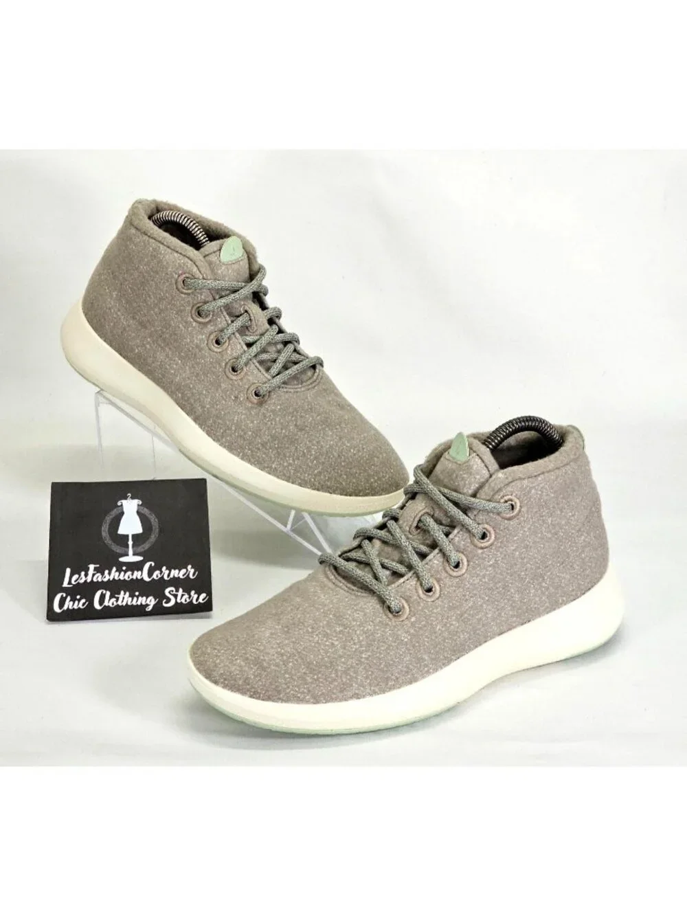 Allbirds Women's Light Gray Lime Heathered Matterhorn Wool Piper Mids Sz 9 1557 - Picture 5 of 15